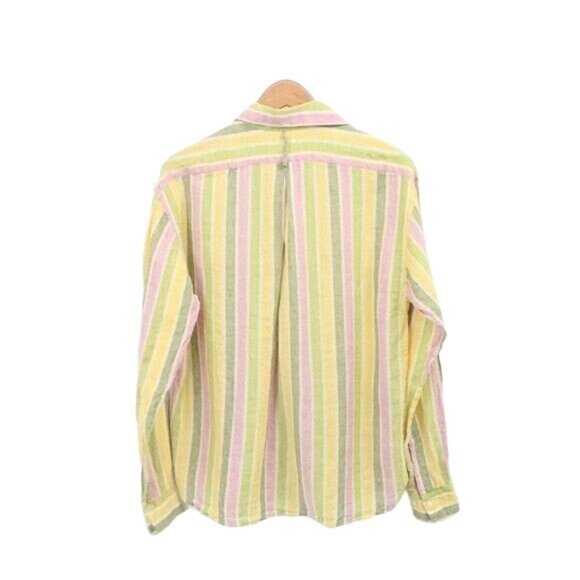 Lorenzini For Azzurro Portofino Striped Flax Linen Popover Top XS - Picture 4 of 5